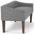 Pemberly Row Upholstered Bedroom Bench in Pebble Gray and Brown