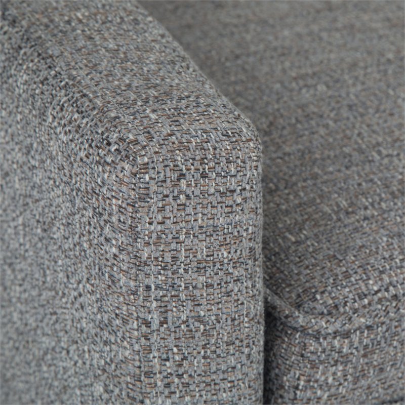 Pemberly Row Upholstered Bedroom Bench in Pebble Gray and Brown