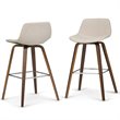 Pemberly Row Counter Height Stool (Set of 2) in Natural Linen Look Fabric
