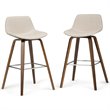 Pemberly Row Counter Height Stool (Set of 2) in Natural Linen Look Fabric