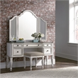 Pemberly Row Contemporary Magnolia Manor White 3 Piece Vanity Set