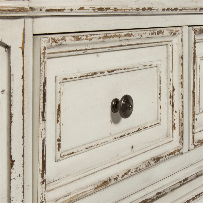 Pemberly Row Contemporary Magnolia Manor White 3 Piece Vanity Set