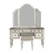 Pemberly Row Contemporary Magnolia Manor White 3 Piece Vanity Set