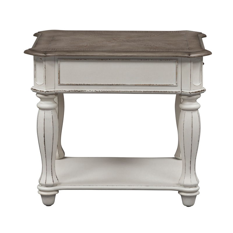 Pemberly Row Magnolia Manor White 3 Piece Set (1-Cocktail 2-End Tables)