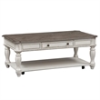 Pemberly Row Magnolia Manor White 3 Piece Set (1-Cocktail 2-End Tables)