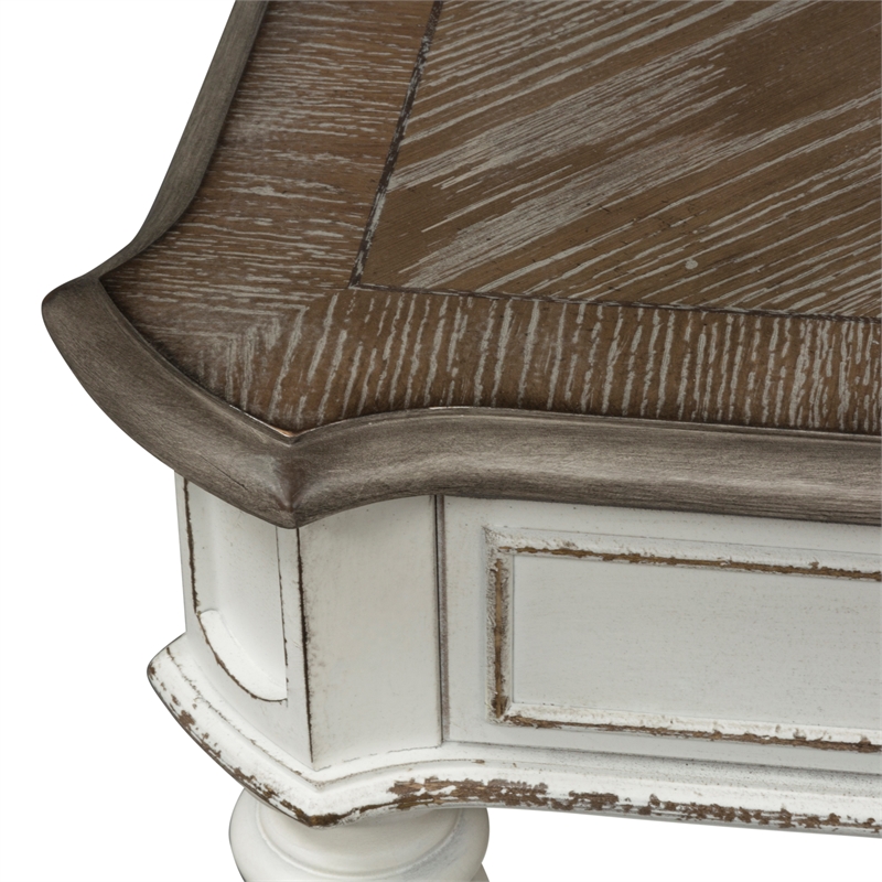 Pemberly Row Magnolia Manor White 3 Piece Set (1-Cocktail 2-End Tables)