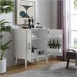 Pemberly Row Modern / Contemporary 2 Door Bar Cabinet in White