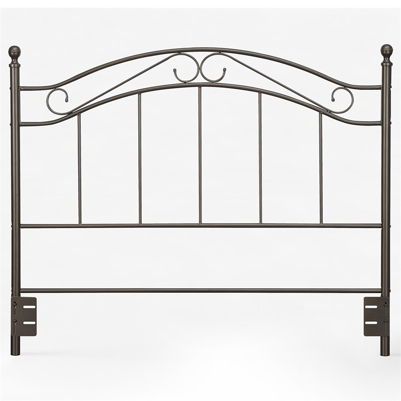 Pemberly Row Modern Full Queen Metal Spindle Headboard in Bronze