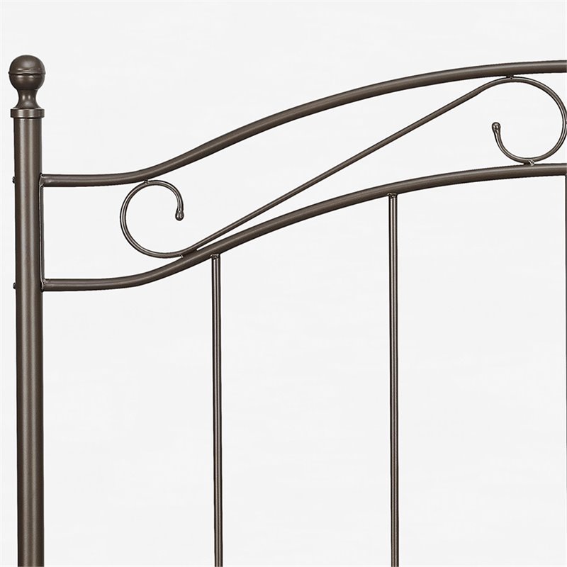 Pemberly Row Modern Full Queen Metal Spindle Headboard in Bronze