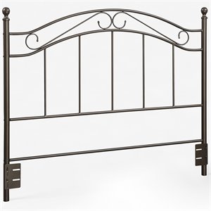 Pemberly Row Modern Full Queen Metal Spindle Headboard in Bronze