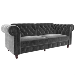 Pemberly Row Modern / Contemporary Tufted Sleeper Sofa in Gray