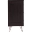 Pemberly Row Contemporary 3 Drawer Nightstand in Ebony and Chrome
