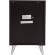 Pemberly Row Contemporary 3 Drawer Nightstand in Ebony and Chrome