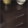Pemberly Row Contemporary 3 Drawer Nightstand in Ebony and Chrome