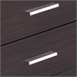 Pemberly Row Contemporary 3 Drawer Nightstand in Ebony and Chrome