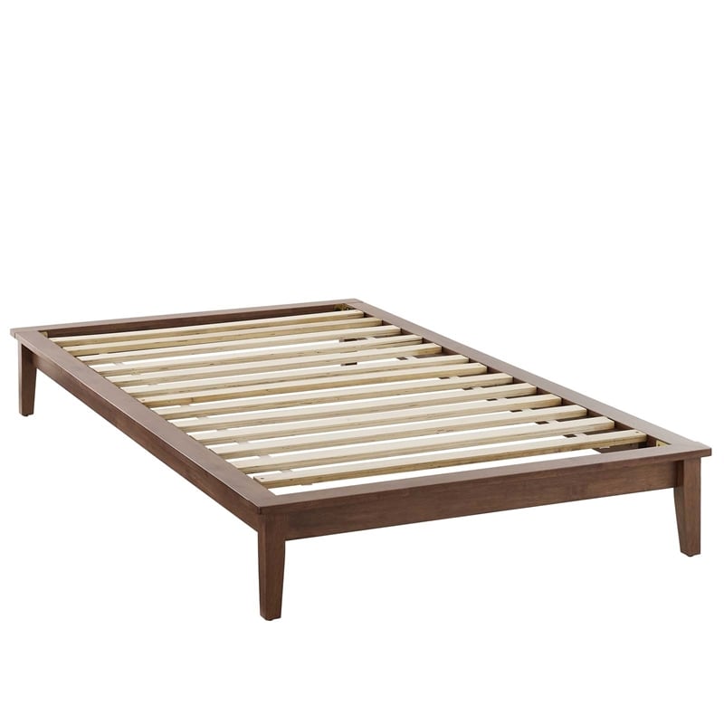 Pemberly Row Modern / Contemporary Twin Platform Bed in Walnut