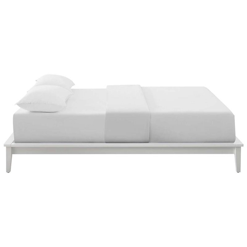 Pemberly Row Modern / Contemporary Full Platform Bed in White
