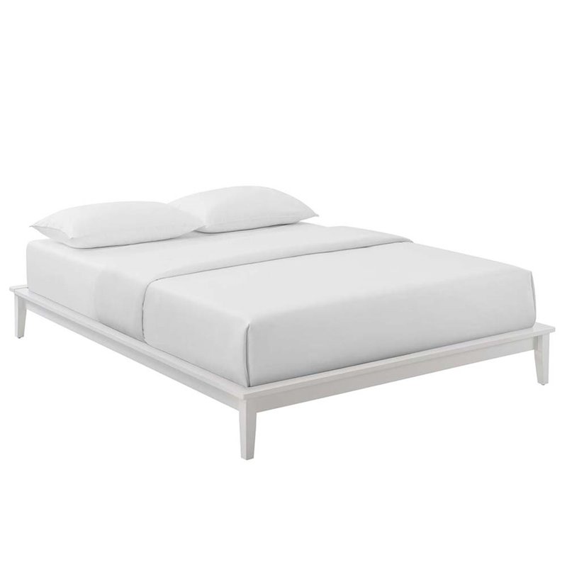 Pemberly Row Modern / Contemporary Full Platform Bed in White