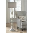 Pemberly Row Modern Resin Floor Lamp w/Fabric Shade in White Wash