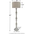 Pemberly Row Modern Resin Floor Lamp w/Fabric Shade in White Wash