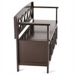 Pemberly Row Solid Wood Entryway Lift-Top Storage Bench in Hickory Brown