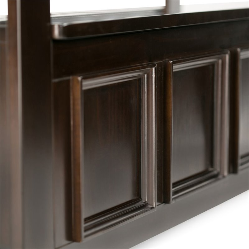 Pemberly Row Solid Wood Entryway Lift-Top Storage Bench in Hickory Brown