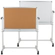 Pemberley Row Aluminum Natural White Reversible Cork Whiteboard Rectangular Self-Healing 55