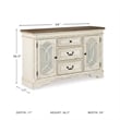 Pemberly Row Modern / Contemporary Server in Chipped White and Brown