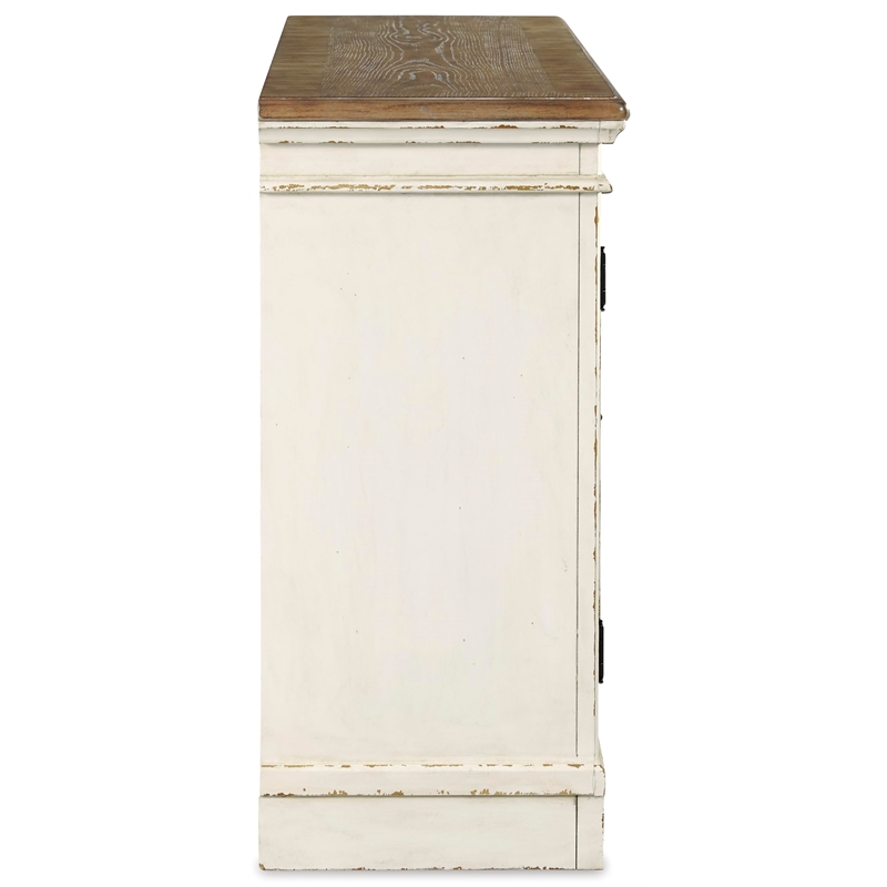 Pemberly Row Modern / Contemporary Server in Chipped White and Brown