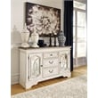 Pemberly Row Modern / Contemporary Server in Chipped White and Brown