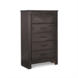 Pemberly Row Modern / Contemporary 5 Drawer Chest in Almost Black