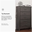Pemberly Row Modern / Contemporary 5 Drawer Chest in Almost Black