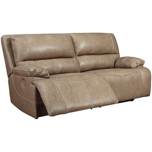 pemberly row contemporary leather power reclining sofa in putty