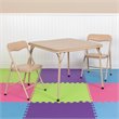Pemberly Row 3 Piece Square Faux Leather Top Kids Folding Table Set in Tan