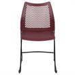 Pemberly Row Perforated Plastic Sled Base Stacking Chair in Burgundy