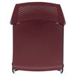 Pemberly Row Perforated Plastic Sled Base Stacking Chair in Burgundy