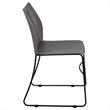 Pemberly Row Perforated Plastic Sled Base Stacking Chair in Gray
