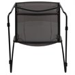 Pemberly Row Perforated Plastic Sled Base Stacking Chair in Gray