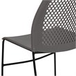 Pemberly Row Perforated Plastic Sled Base Stacking Chair in Gray