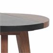 Pemberly Row Slate/Natural Matte Finish Round Accent End Table w/ Brown detail