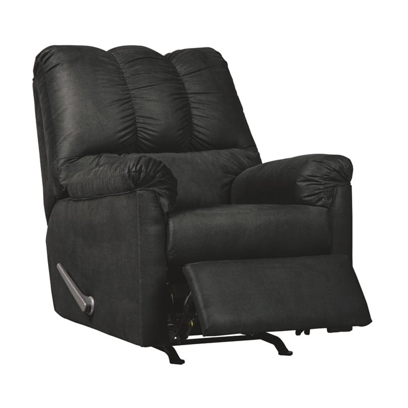Pemberly Row Contemporary Transitional Rocker Recliner in Black