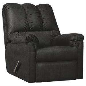Pemberly Row Contemporary Transitional Rocker Recliner in Black