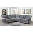 Pemberly Row Smoked Gray Polyester Fabric Power Reclining Sectional