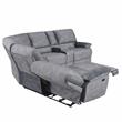 Pemberly Row Smoked Gray Polyester Fabric Power Reclining Sectional