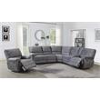 Pemberly Row Smoked Gray Polyester Fabric Power Reclining Sectional