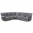 Pemberly Row Smoked Gray Polyester Fabric Power Reclining Sectional