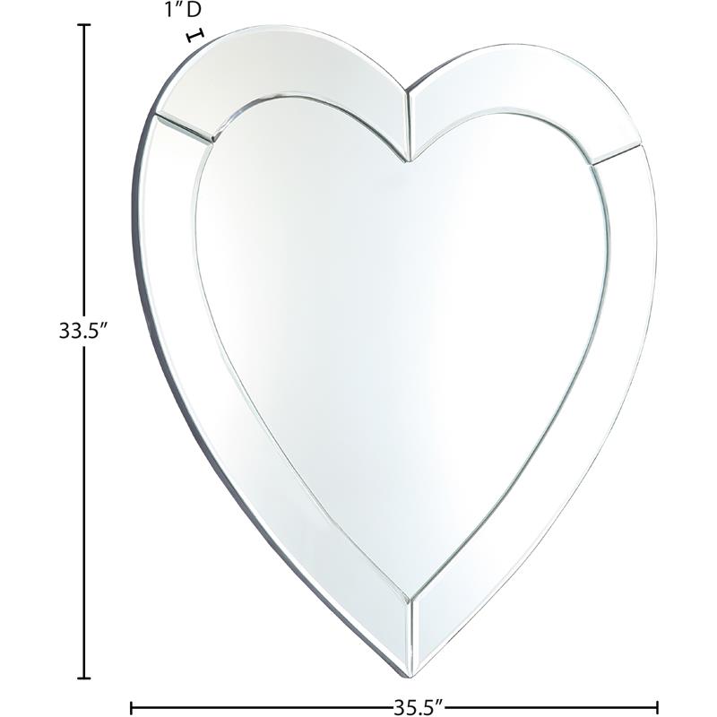 Pemberly Row Contemporary Transitional Heart Shaped Glass Mirror