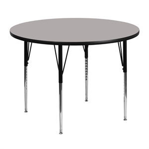 Pemberly Row 31&quot x 48&quot Round High Pressure Top Activity Table in Gray