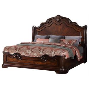 Pemberly Row Modern Traditional Wood Eastern King Bed in Walnut