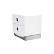 Pemberly Row 2-Drawer Poplar Wood Bedroom Nightstand in White Lacquer